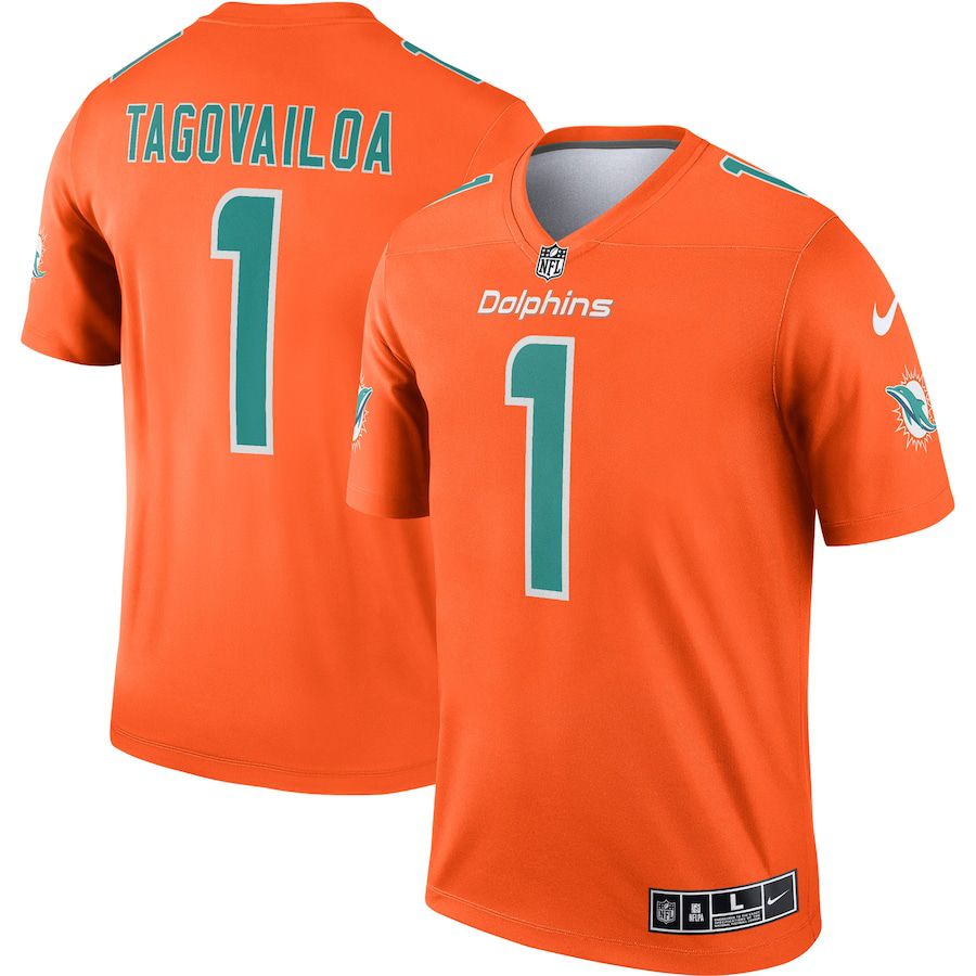 Men Miami Dolphins #1 Tua Tagovailoa Nike Orange Inverted Legend NFL Jersey->miami dolphins->NFL Jersey